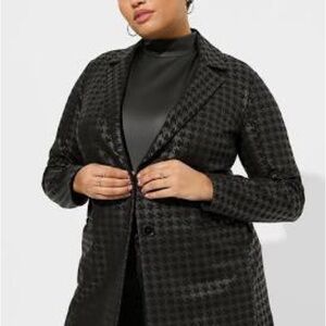 Torrid Black Houndstooth Blazer